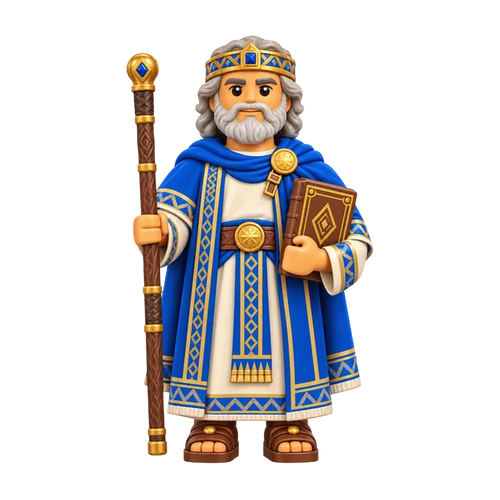 King Benjamin brick figure, the design printed on this tie
