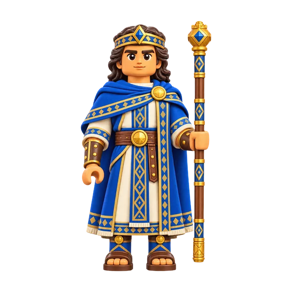 King Limhi brick figure, the design printed on this pair of socks