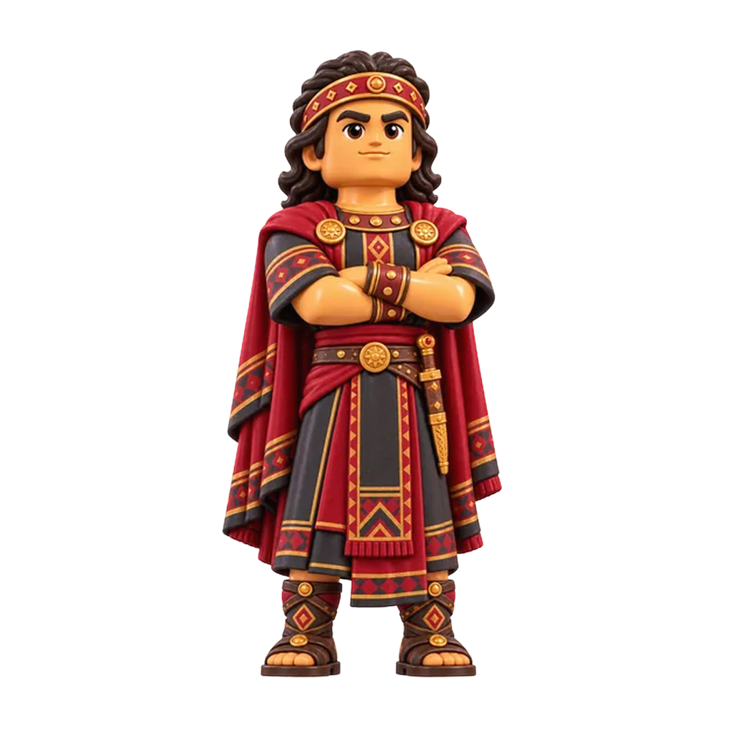 King-men brick figure, the design printed on this tie