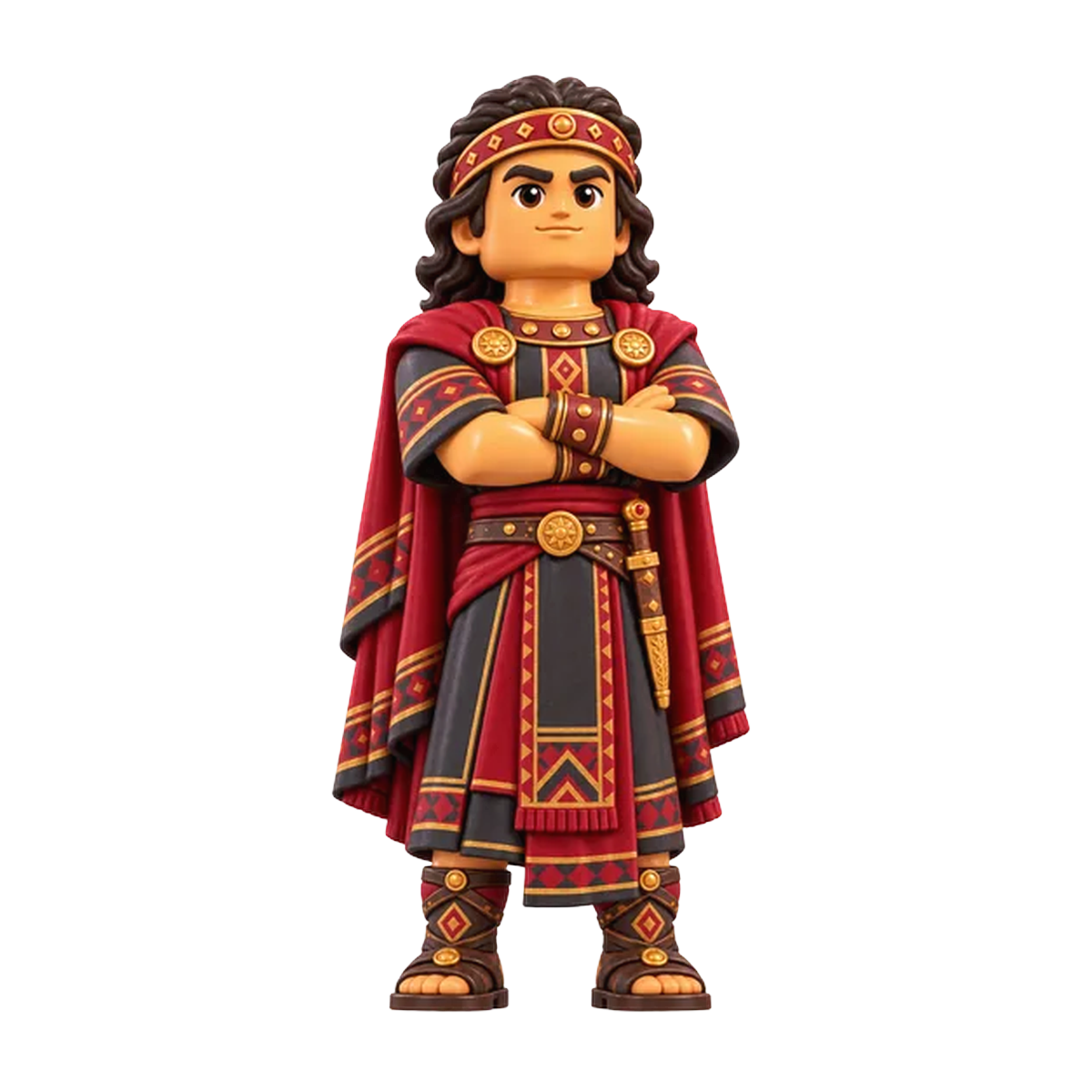 King-men brick figure, the design printed on this tie
