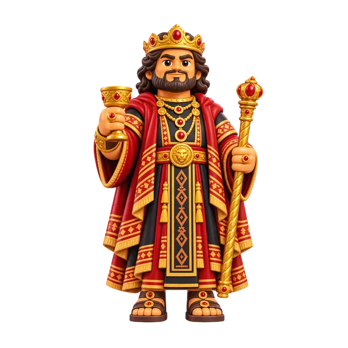 King Noah brick figure, the design printed on this pair of socks