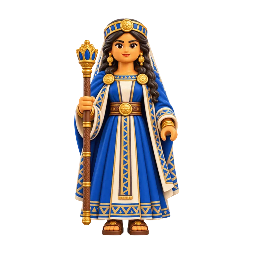 The Queen (Lamoni's Wife) brick figure, the design printed on this pair of socks