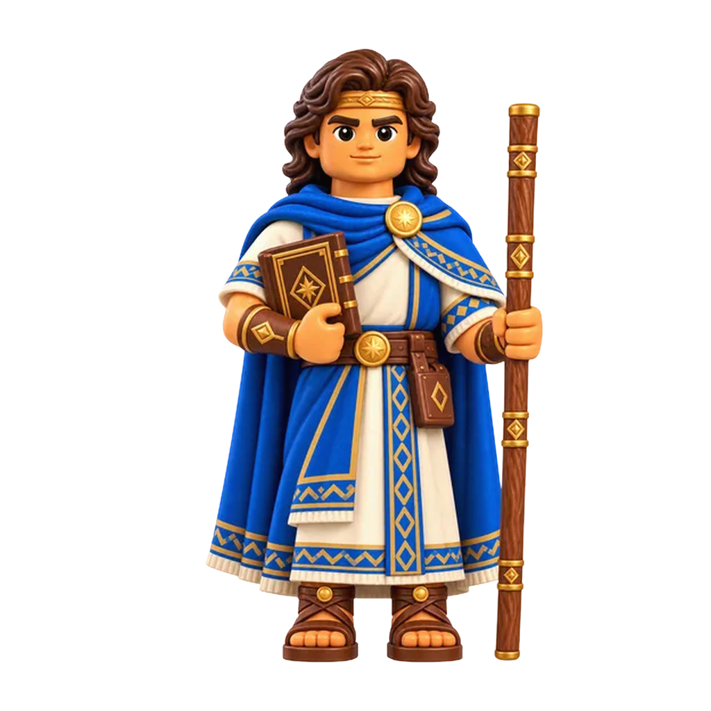 Lehi (son of Helaman) brick figure, the design printed on this tie