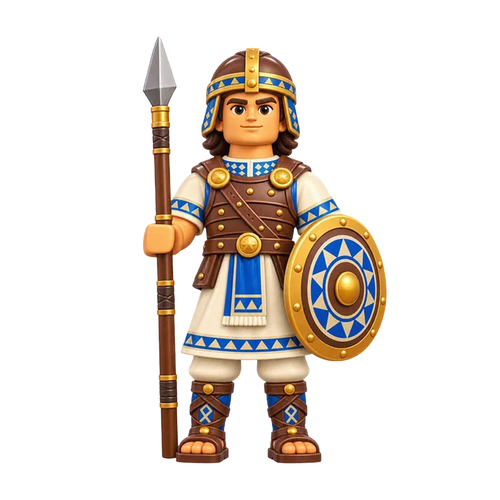 Captain Moroni's Soldiers brick figure, the design printed on this pair of socks