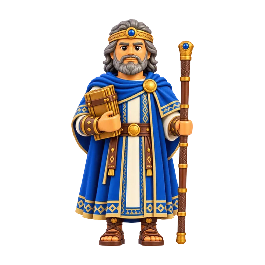 King Mosiah brick figure, the design printed on this pair of socks