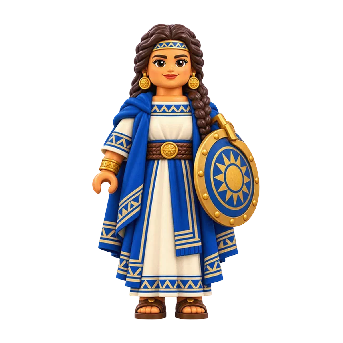 Mother of the Stripling Warriors brick figure, the design printed on this tie