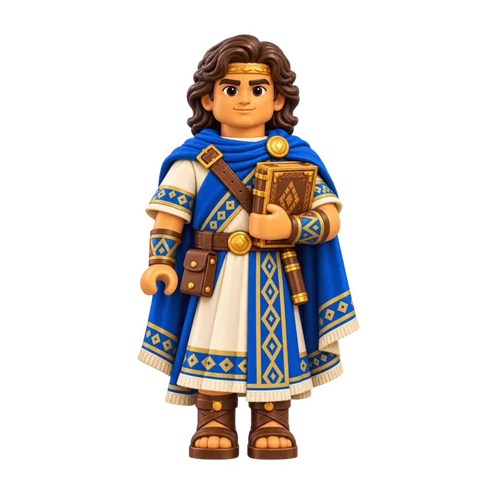 Nephi (Disciple of Christ) brick figure, the design printed on this pair of socks