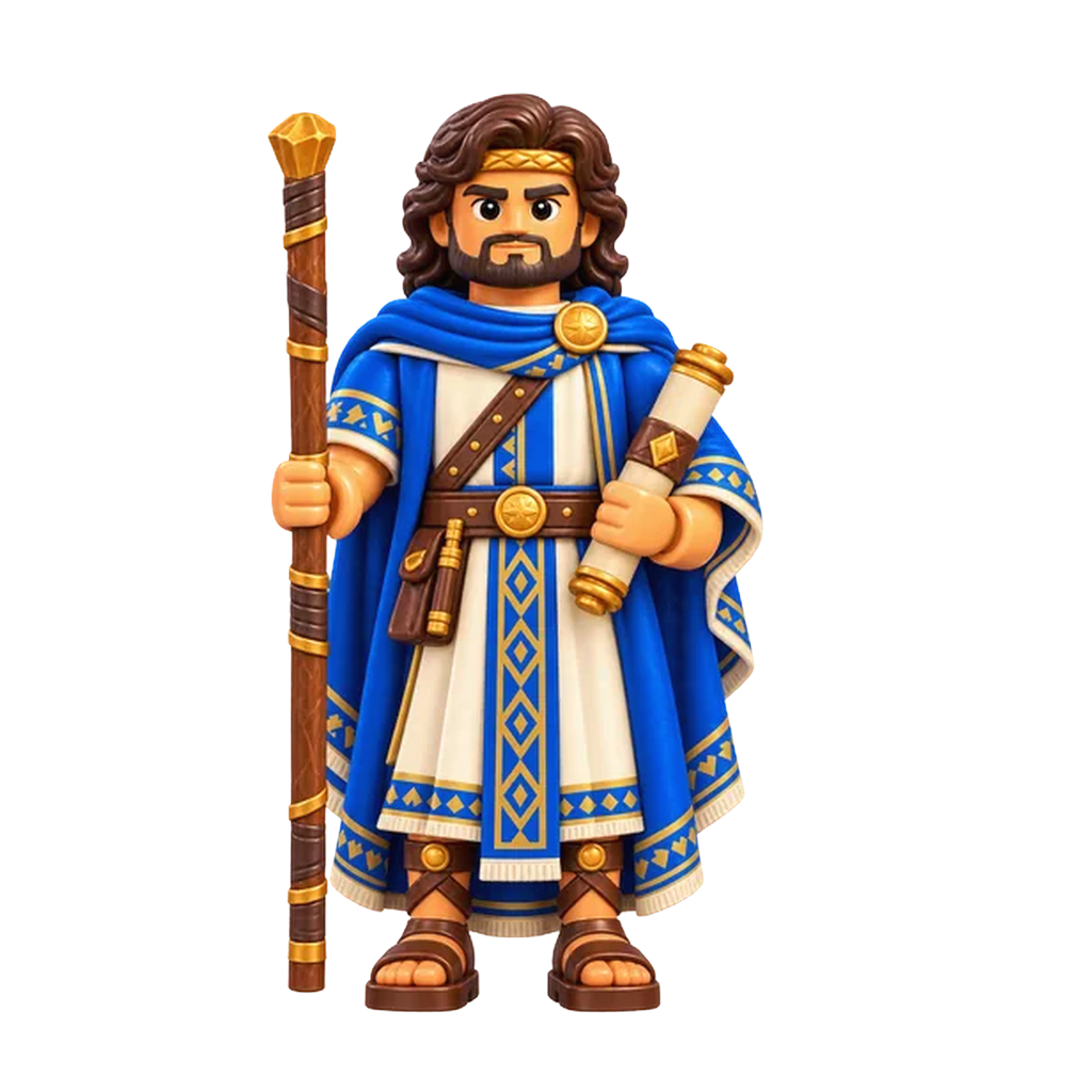 Nephi (son of Helaman) brick figure, the design printed on this tie