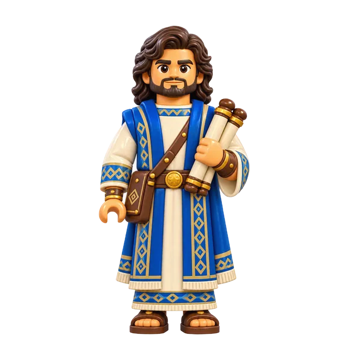 Nephite Disciple brick figure, the design printed on this pair of socks