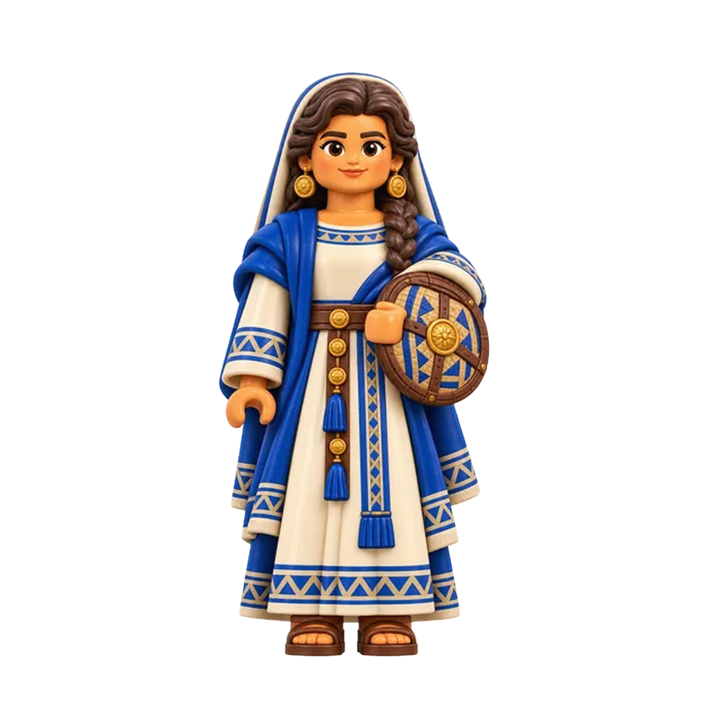 Nephite Mother brick figure, the design printed on this tie