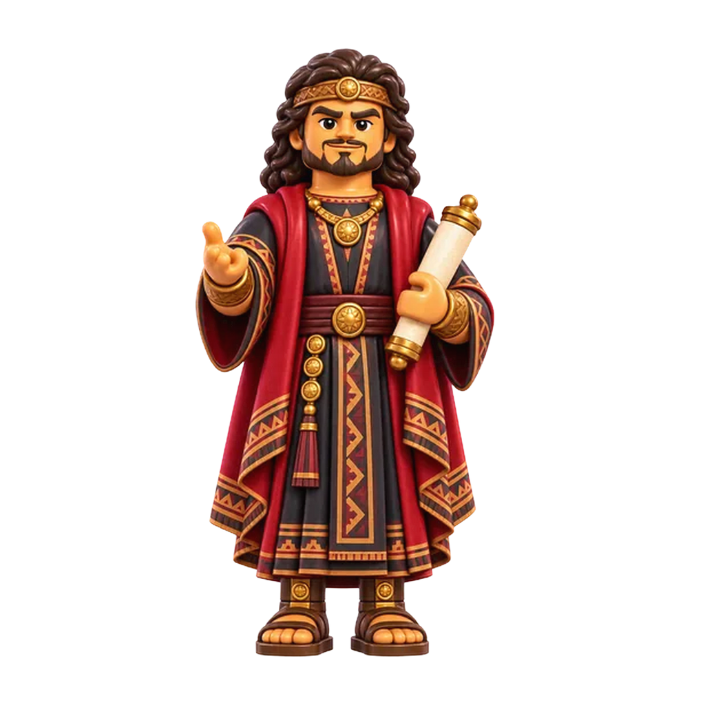Sherem brick figure, the design printed on this tie
