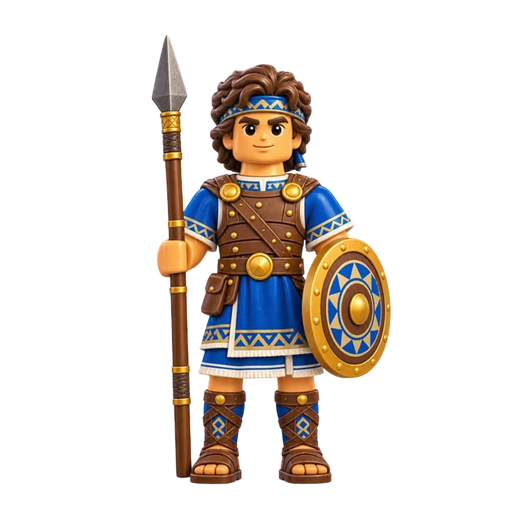 Stripling Warriors brick figure, the design printed on this tie