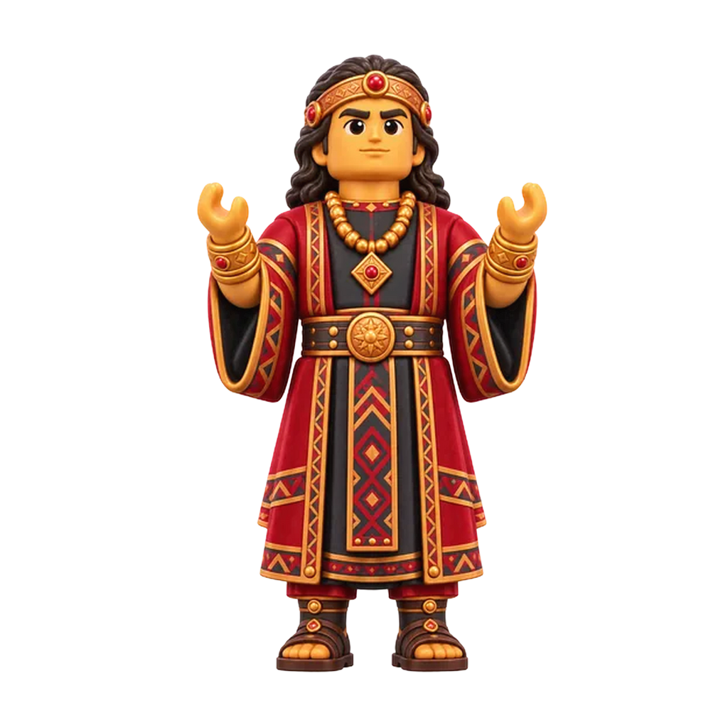 Zoramites brick figure, the design printed on this tie