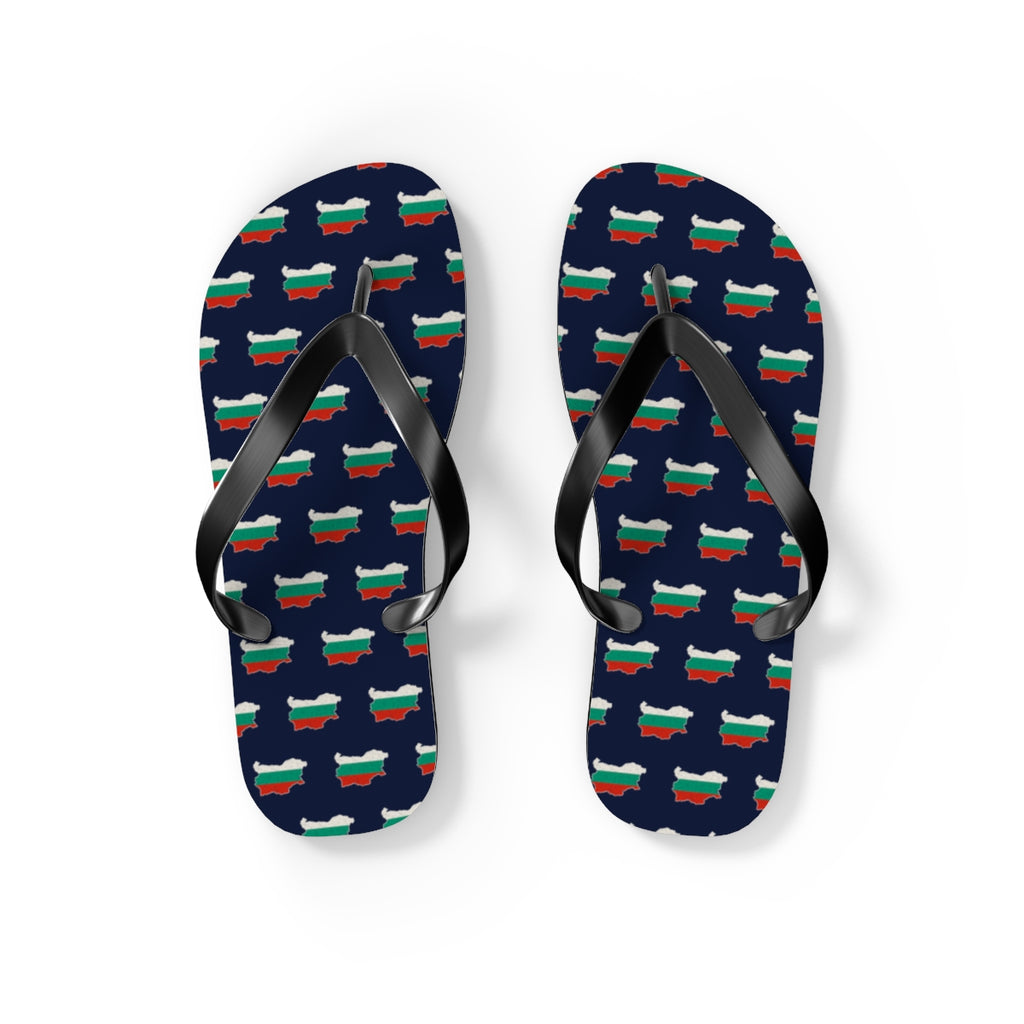 Bulgaria Mission flag map flip flops by Weak Things view 2