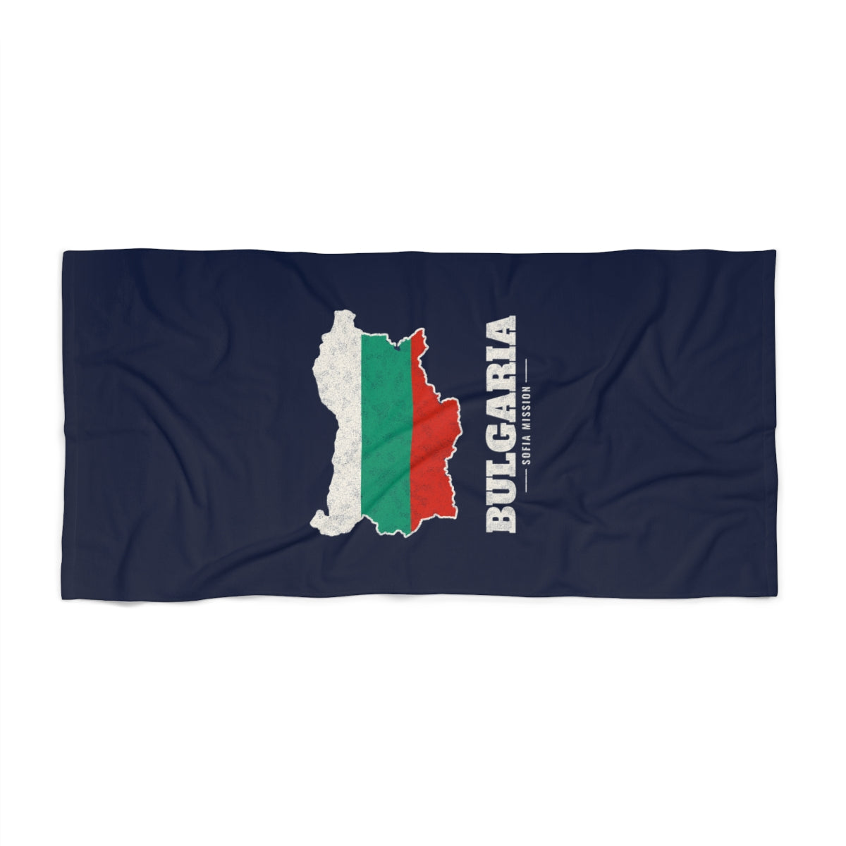 Bulgaria Sofia Mission flag map beach towel by Weak Things view 2