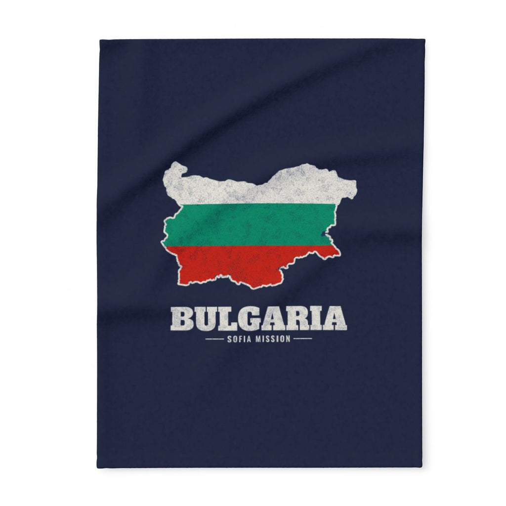 Bulgaria Sofia Mission flag map fleece blanket by Weak Things