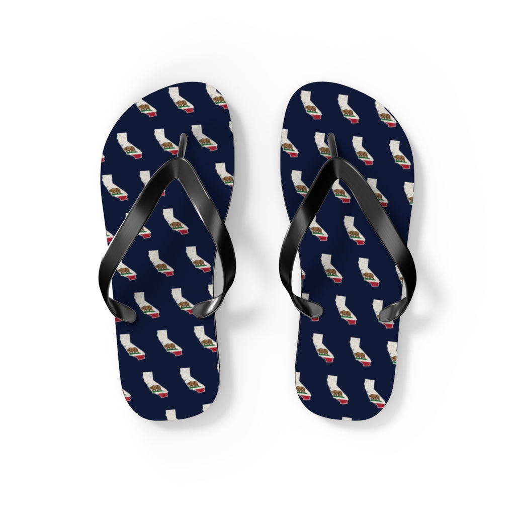 California Mission flag map flip flops by Weak Things view 2