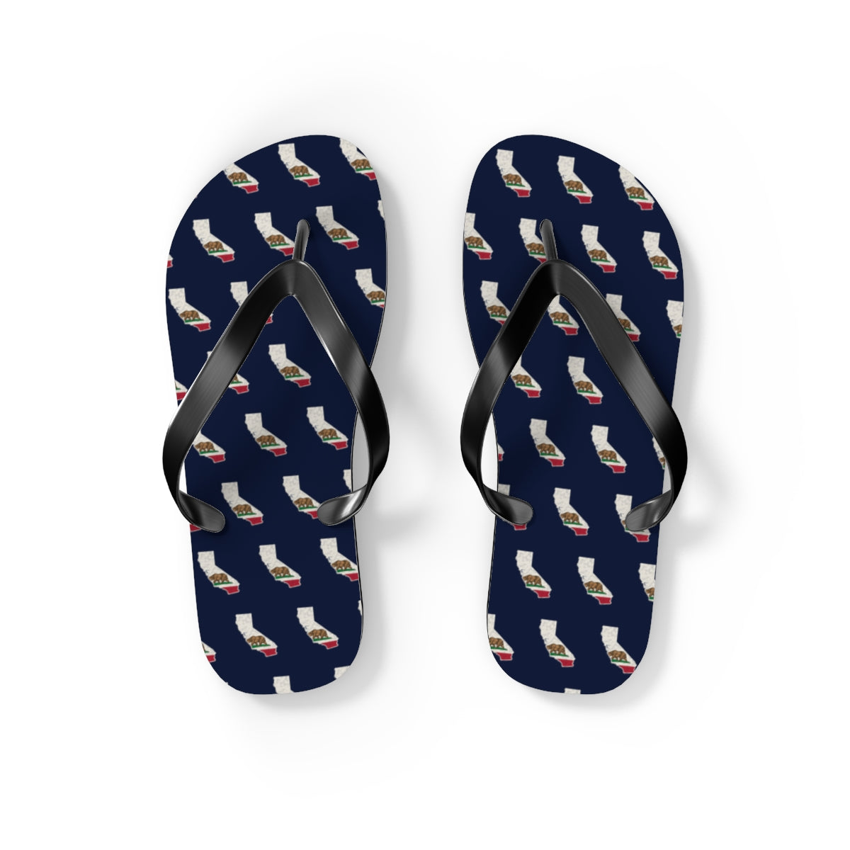 California Mission flag map flip flops by Weak Things view 2