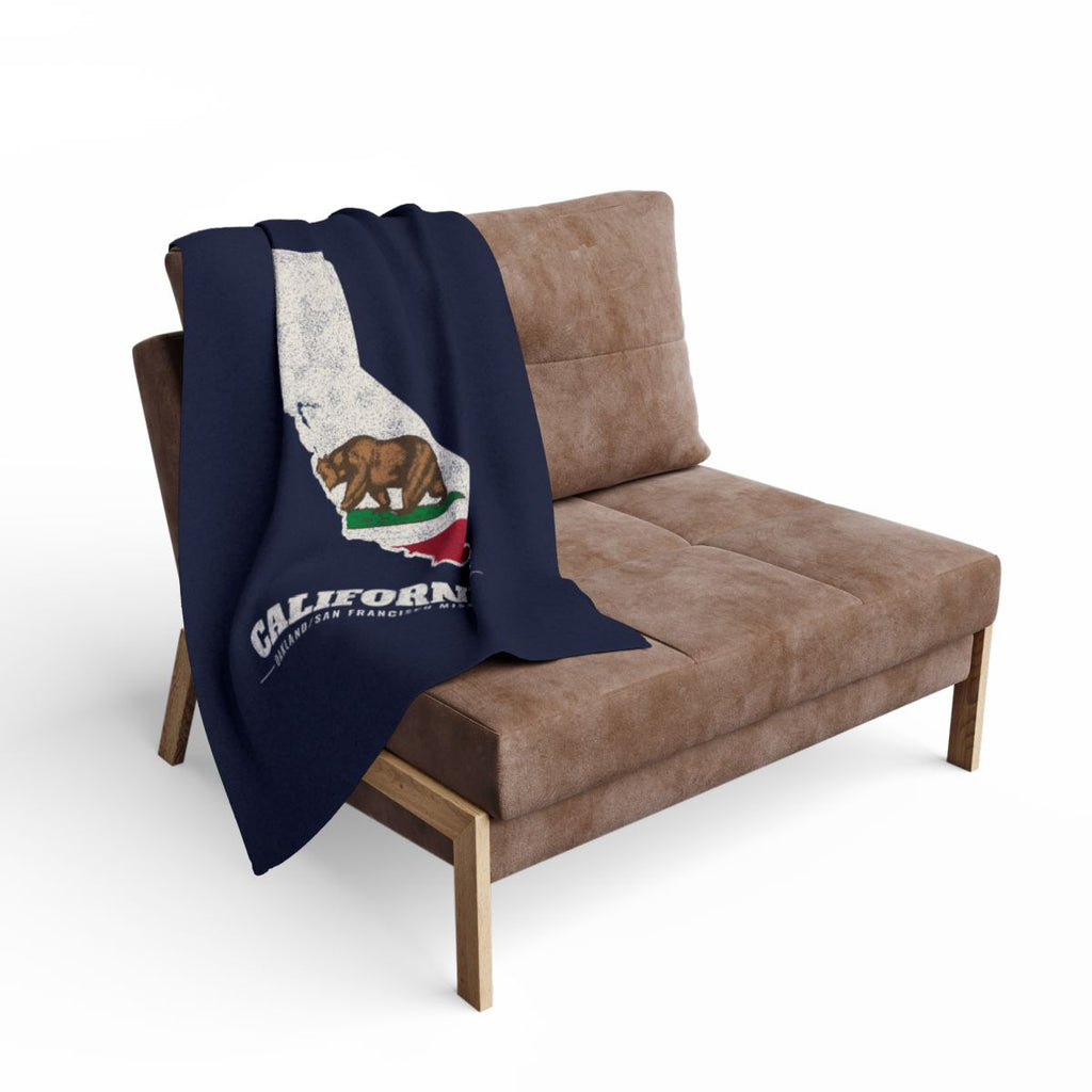 California Oakland/San Francisco Mission flag map fleece blanket by Weak Things view 2