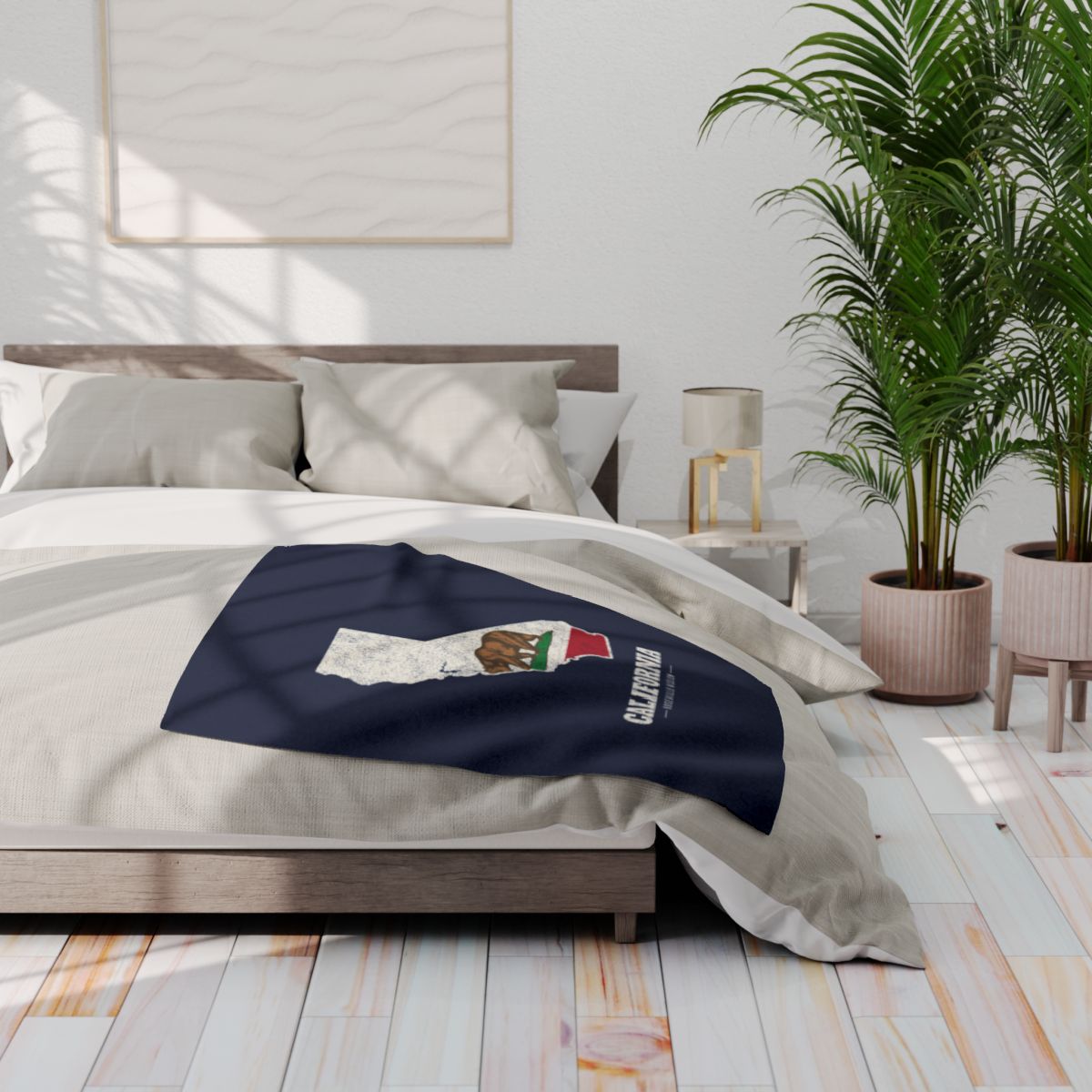 California Roseville Mission flag map fleece blanket by Weak Things view 3