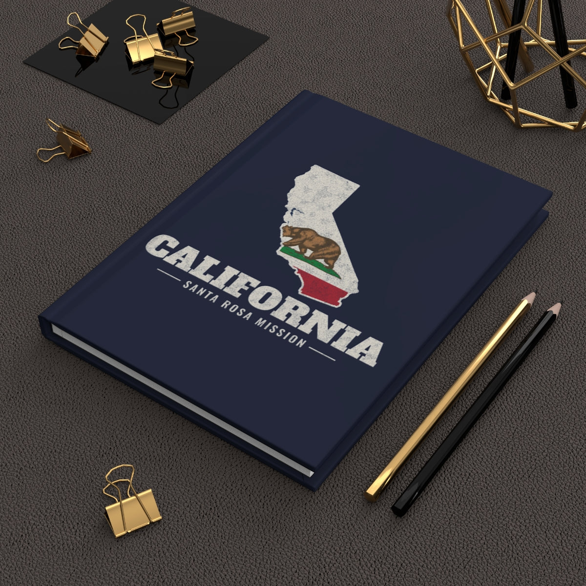 California Santa Rosa Mission flag map journal by Weak Things view 2