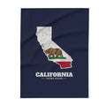 California Ventura Mission flag map fleece blanket by Weak Things
