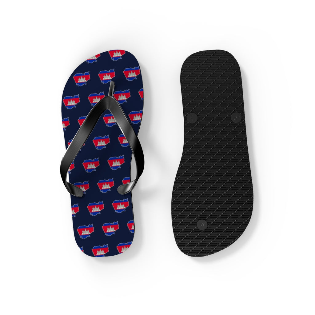 Cambodia Mission flag map flip flops by Weak Things view 4