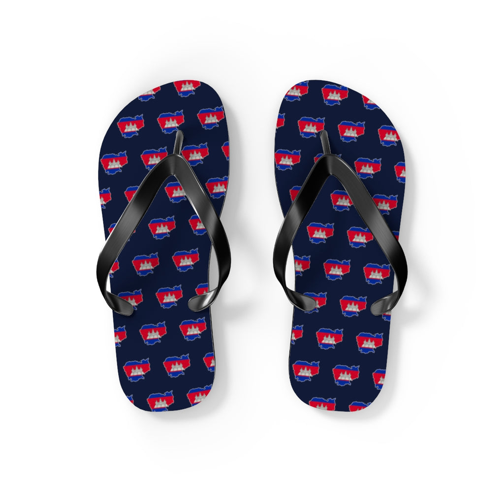 Cambodia Mission flag map flip flops by Weak Things view 2