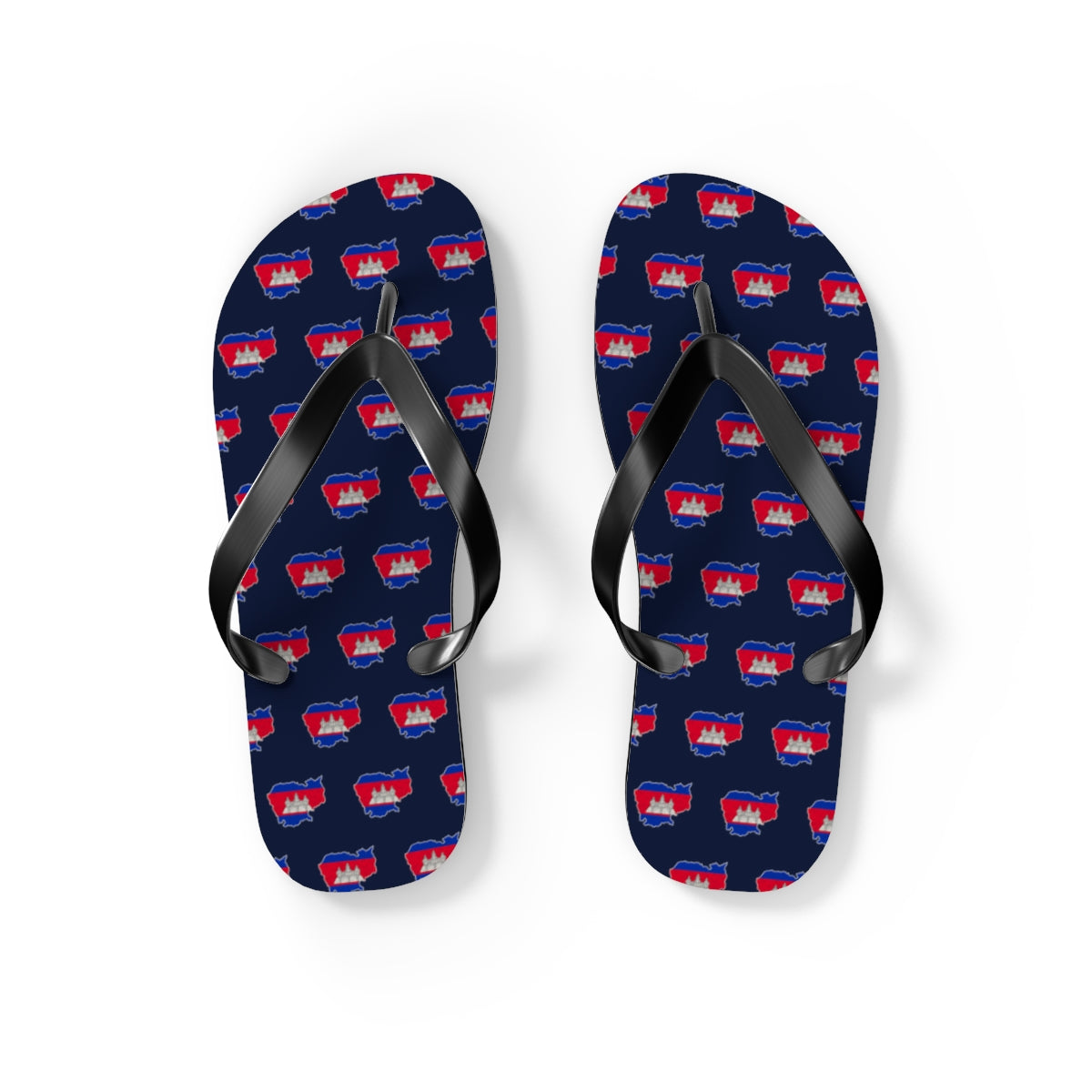 Cambodia Mission flag map flip flops by Weak Things view 2