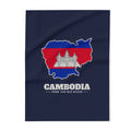 Cambodia Phnom Penh West Mission flag map fleece blanket by Weak Things