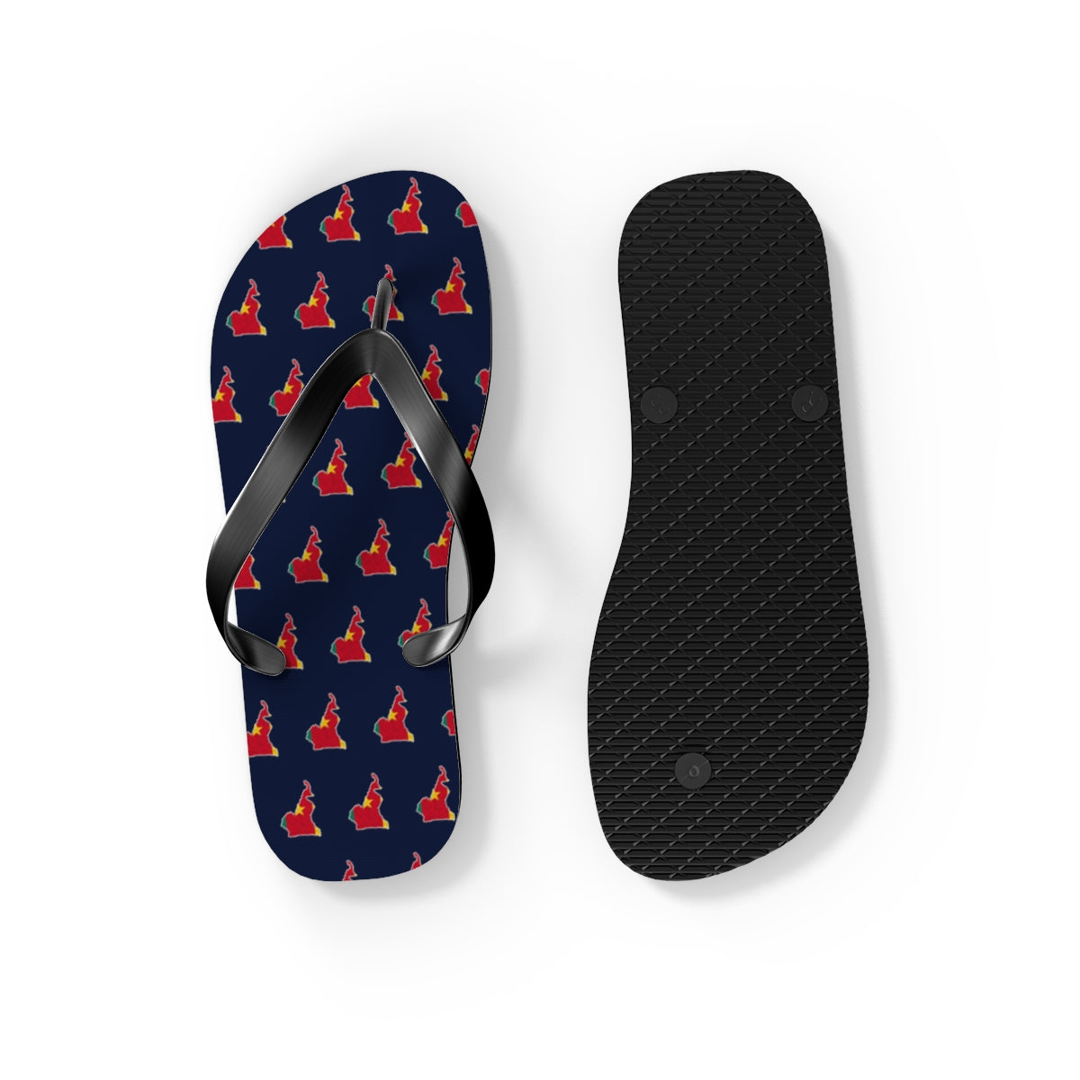Cameroon Mission flag map flip flops by Weak Things view 4