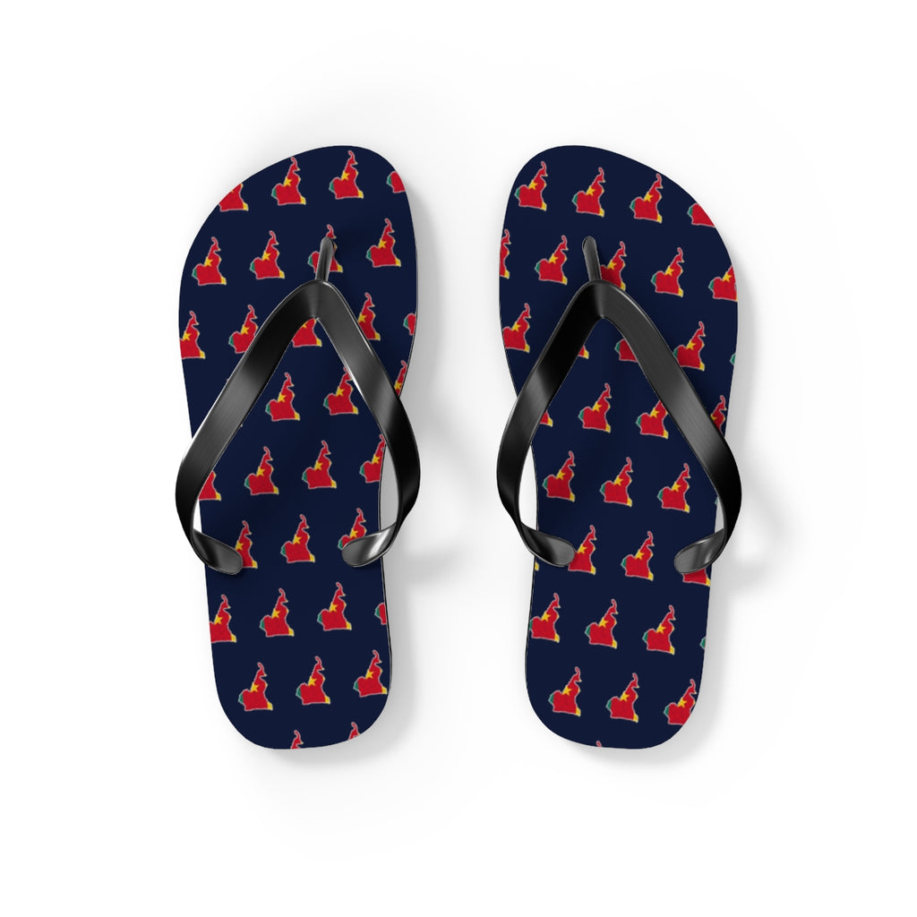 Cameroon Mission flag map flip flops by Weak Things view 2