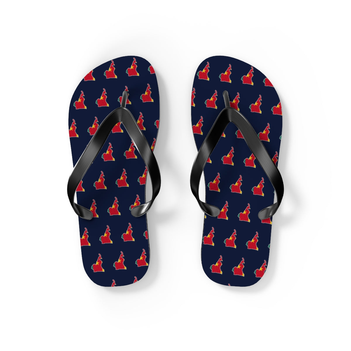 Cameroon Mission flag map flip flops by Weak Things view 2