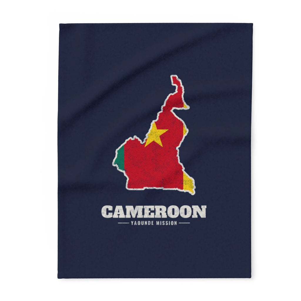 Cameroon Yaounde Mission flag map fleece blanket by Weak Things