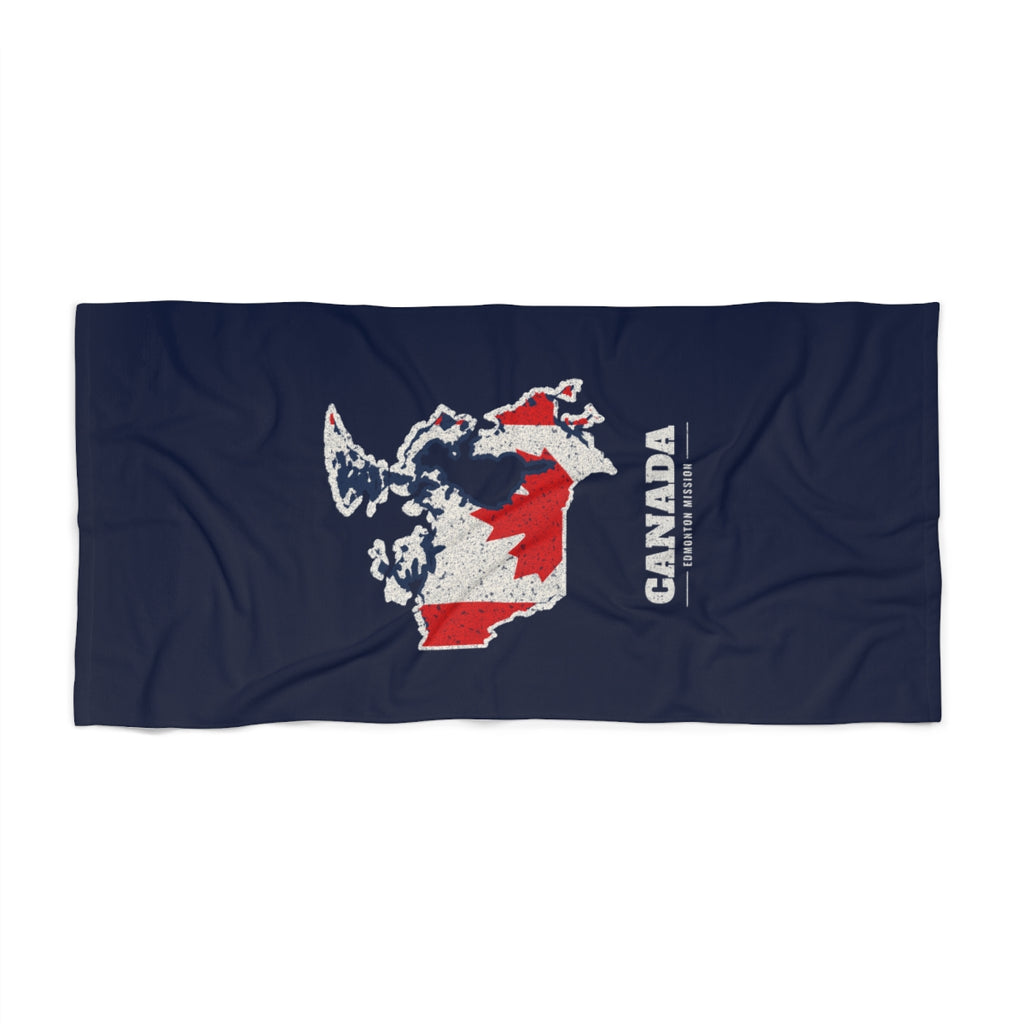 Canada Edmonton Mission flag map beach towel by Weak Things view 2