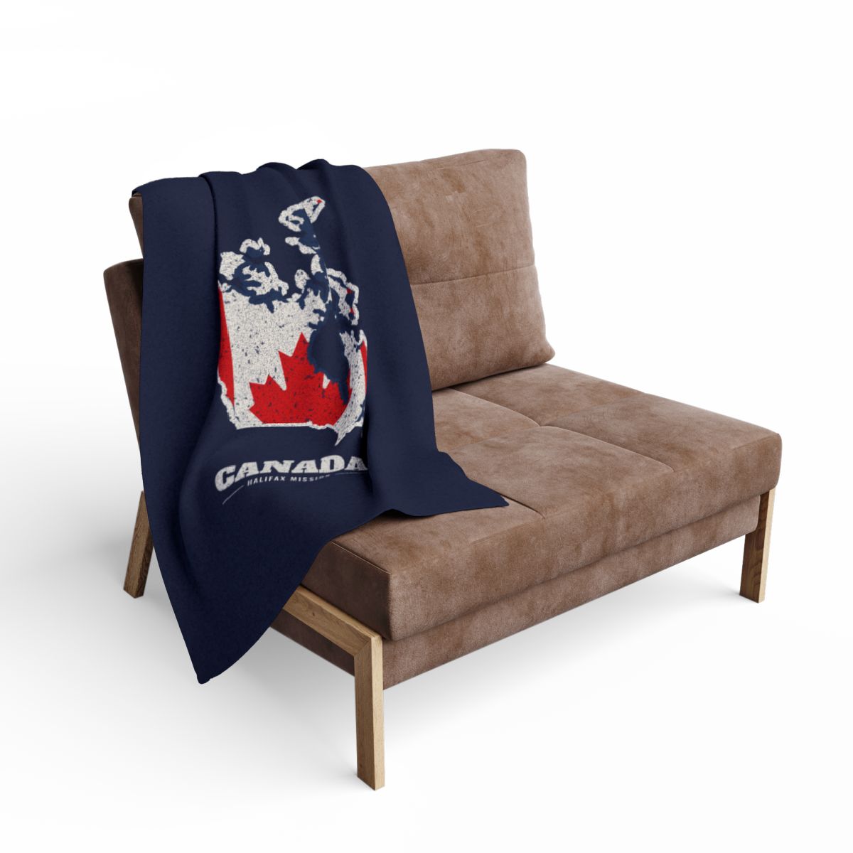 Canada Halifax Mission flag map fleece blanket by Weak Things view 2