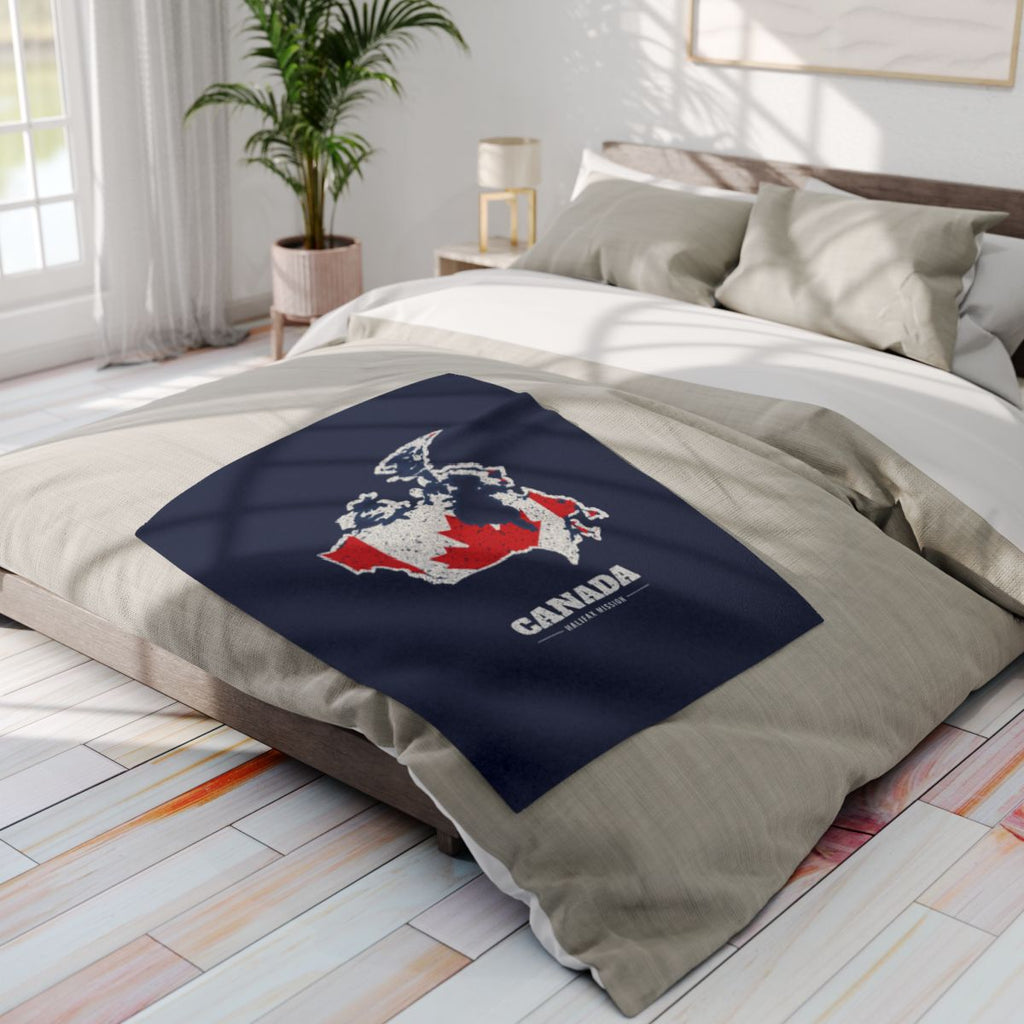 Canada Halifax Mission flag map fleece blanket by Weak Things view 4
