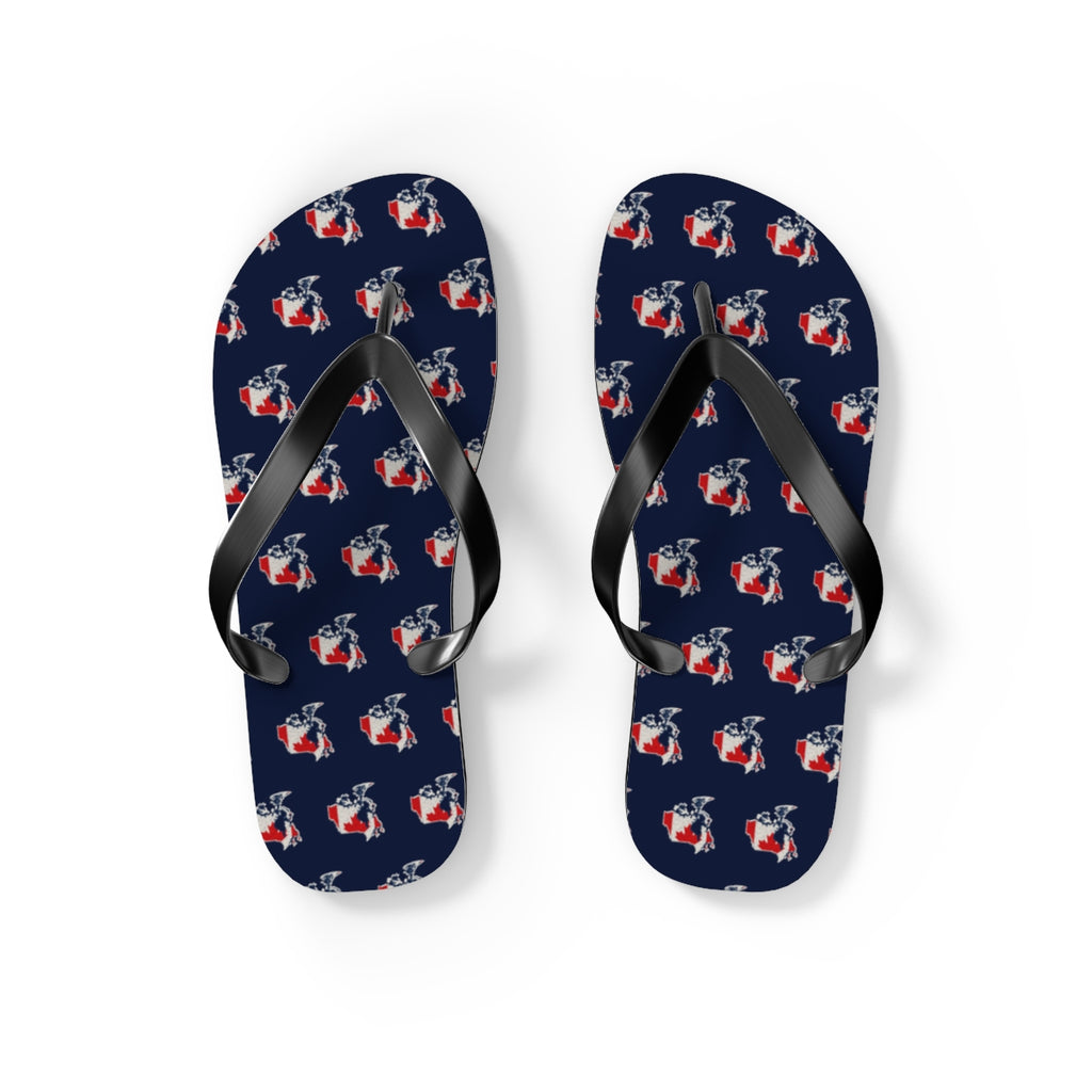 Canada Mission flag map flip flops by Weak Things view 2