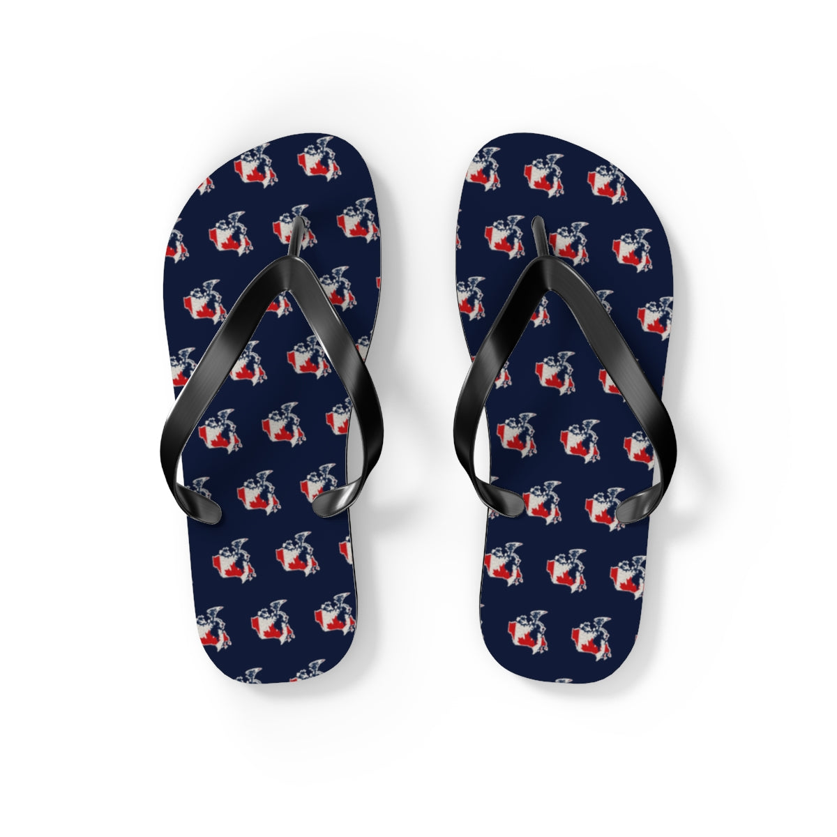 Canada Mission flag map flip flops by Weak Things view 2