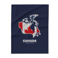 Canada Montreal Mission flag map fleece blanket by Weak Things