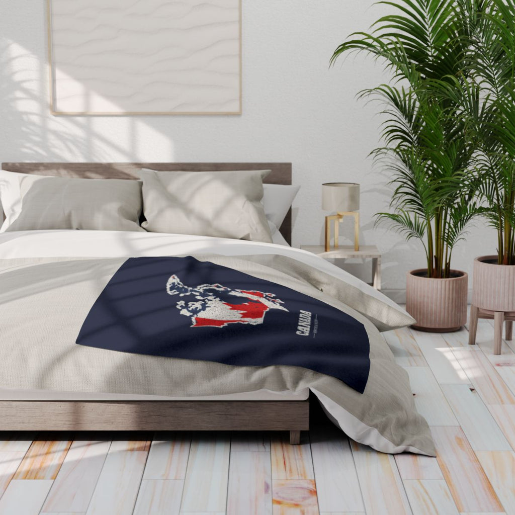 Canada Montreal Mission flag map fleece blanket by Weak Things view 3