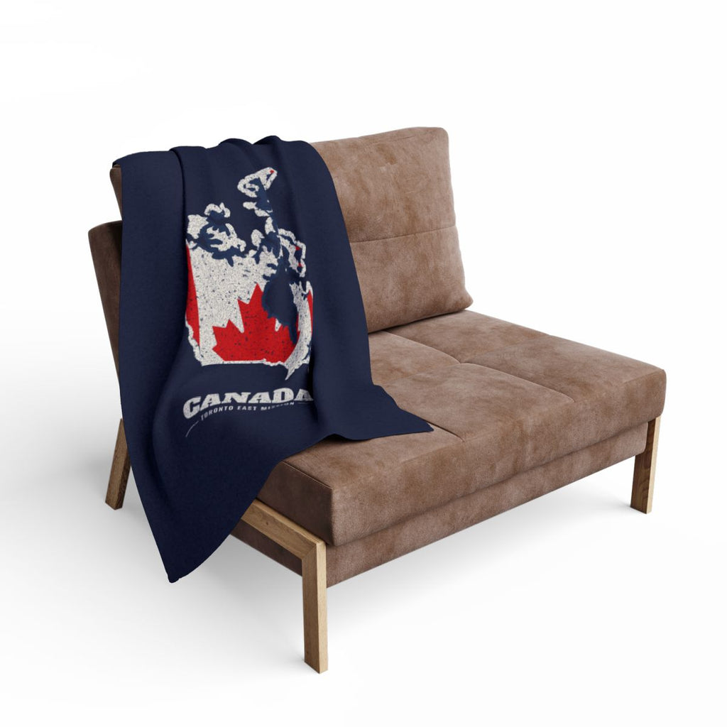 Canada Toronto East Mission flag map fleece blanket by Weak Things view 2
