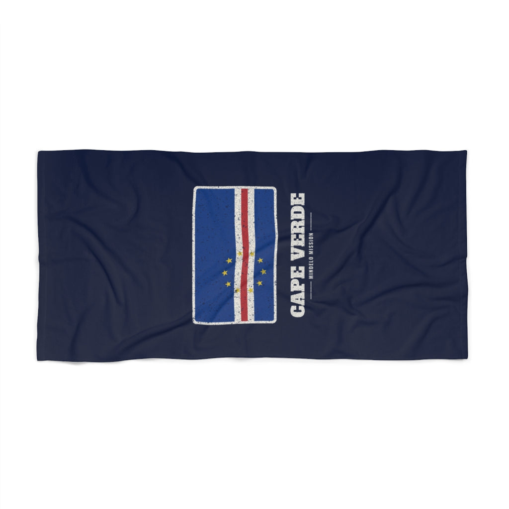 Cape Verde Mindelo Mission flag map beach towel by Weak Things view 2
