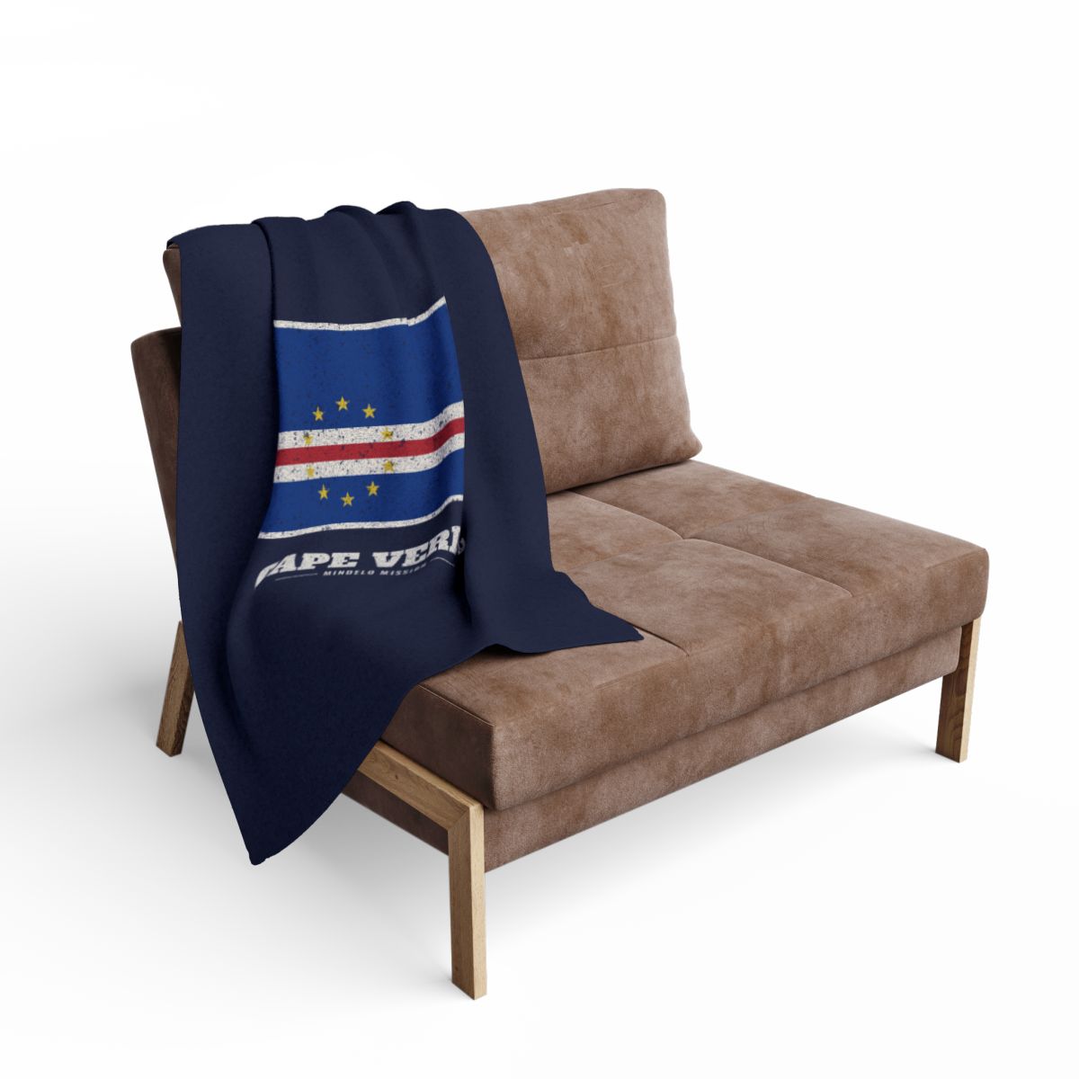 Cape Verde Mindelo Mission flag map fleece blanket by Weak Things view 2