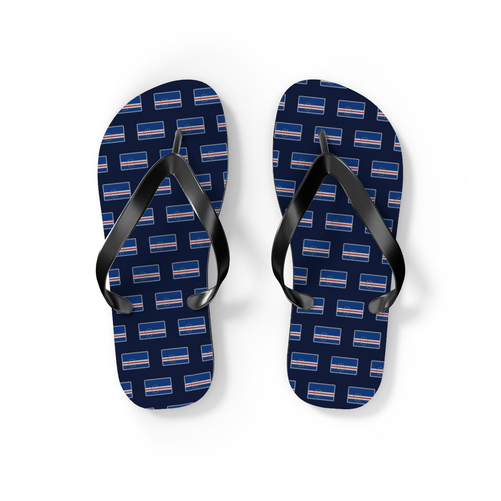 Cape Verde Mission flag map flip flops by Weak Things view 2