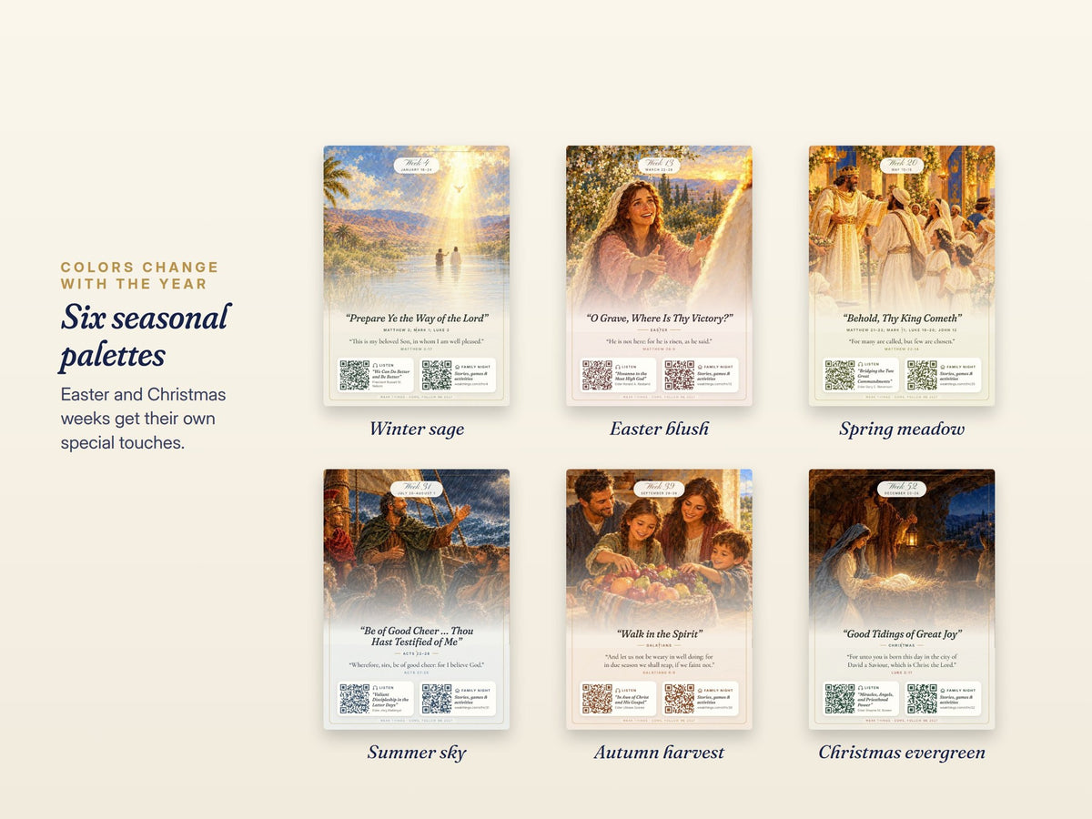 Six seasonal color palettes