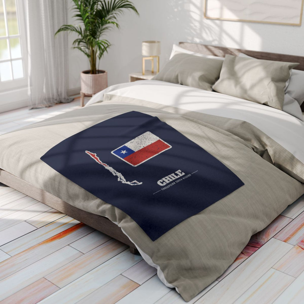 Chile Concepcion South Mission flag map fleece blanket by Weak Things view 4