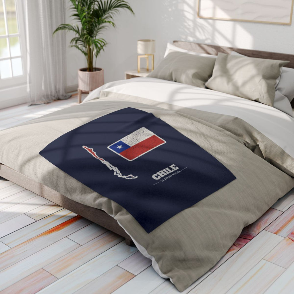 Chile La Serena Mission flag map fleece blanket by Weak Things view 4