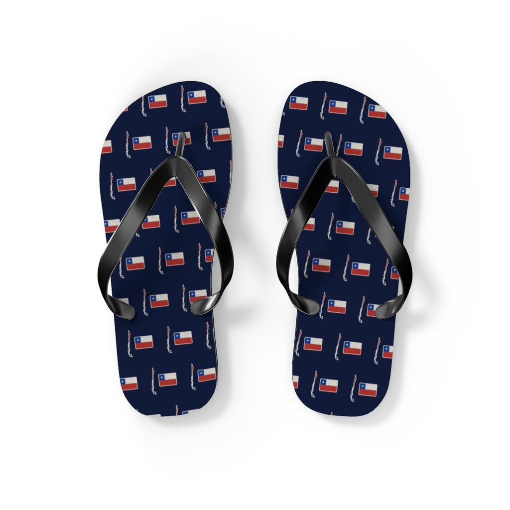 Chile Mission flag map flip flops by Weak Things view 2