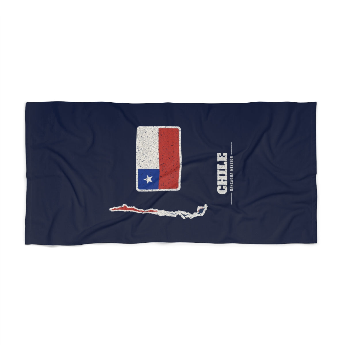 Chile Rancagua Mission flag map beach towel by Weak Things view 2